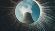 © buraratn - Cooling tower of a power station, view from bottom to top.