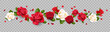 Transparent banner with roses