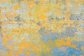 painted mural bohemian background. abstract art wall with peeled paint texture like an old fresco. r