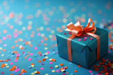 Poster - Colorful birthday gifts slide background.. Created with Generative AI technology