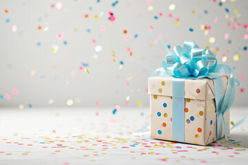 Poster - Colorful birthday gifts slide background.. Created with Generative AI technology