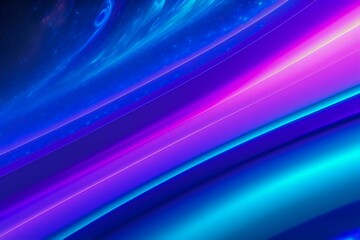 Canvas Print - AI generated illustration of an abstract wallpaper with blue and pink light streaks