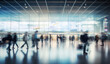 © Robert Kneschke - Busy airport terminal with travelers in motion blur walking