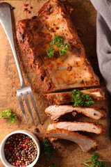 Wall Mural - spicy grilled spare ribs sliced, pork ribs