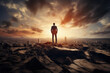 © Guillem de Balanzó - Man Contemplating on a Desolate Landscape Overlooking the City