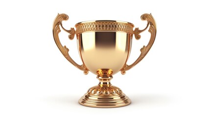Poster - Golden trophy winner cup on a light background