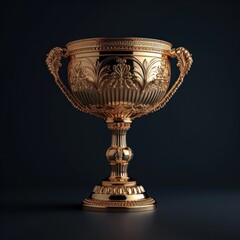 Poster - Golden trophy winner cup on dark background
