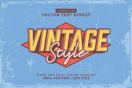 Editable text effect Vintage 3d template style premium vector