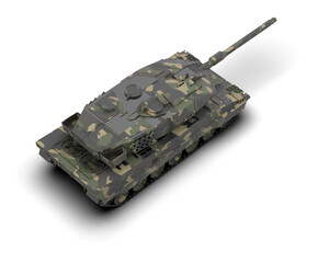Wall Mural - Armored tank building isolated on background. 3d rendering - illustration