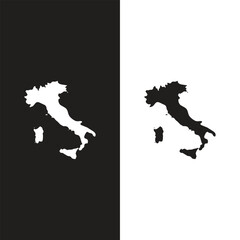 italy map. silhouette map and outline editable map. vector illustration.