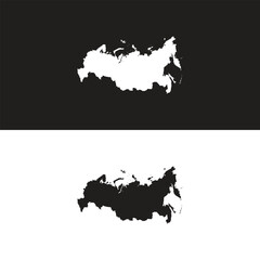 Wall Mural - Russia maps for design. Easily editable Russia map vector set - Blank Map of Russia Include Russia Flag With Map Shape, Silhouette