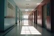 © Wirestock - AI generated illustration of a school hallway filled with natural light