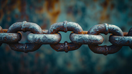 Wall Mural - An image focusing on two delicate, interlocked chains