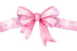 © Oksana - Pink bow watercolor illustration  isolated on transparent background