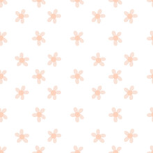 Seamless Floral Pattern With Peach Flowers 