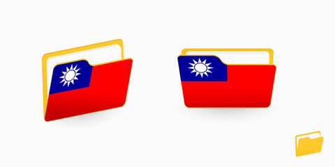 Wall Mural - Taiwan flag on two type of folder icon.