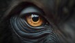 AI generated illustration of close up of a gorilla's eye