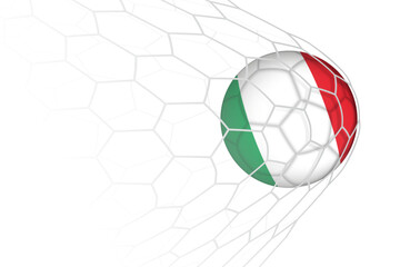 Wall Mural - Italy flag soccer ball in net.