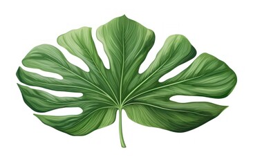 Wall Mural - a big monster leaf isolated on a white background