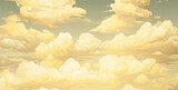 Fototapeta Londyn - sky and clouds, puffy cinematic clouds light yellow anime style