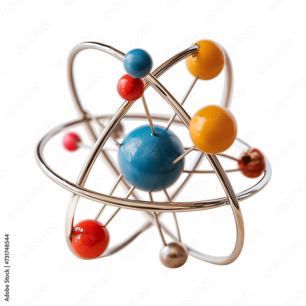 atom model on white Stock Photo | Adobe Stock
