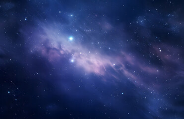 Wall Mural - deep purple and blue stars, galaxy and space wallpaper ai generative