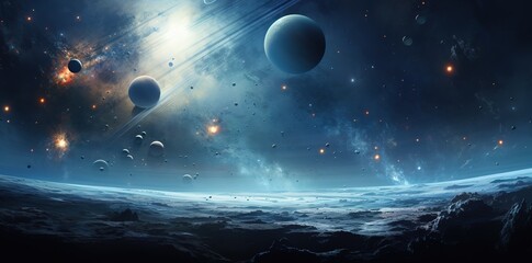 Wall Mural - Outer Space With Planets Background