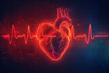 Fototapeta Przestrzenne - Arrhythmias: Irregular heartbeats that can lead to conditions such as atrial fibrillation