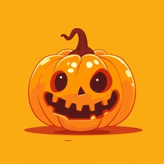 Sticker - one halloween pumpkin illustration.