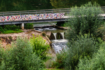 Briey and its serene Sangsue lake, bridge, walking, sports and relaxation activities, Lorraine, France