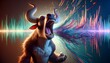A whimsical animated art style depiction of the Minotaur roaring.