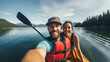 © brillianata - Couple's Selfie Adventure on a Kayak, summer relax