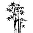 Silhouette bamboo full body black color only