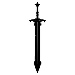 Wall Mural - Silhouette sword full body black color only 