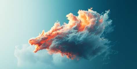 Wall Mural - storm over the sky, The cloud that looks like a dragon in the sky