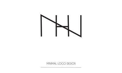 Wall Mural - NH or HN Minimal Logo Design Vector Art Illustration 