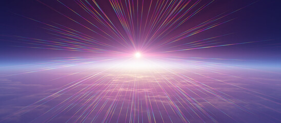 Wall Mural - sunrise from space aurora, 3d rendering