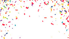Confetti Background. Colorful Confetti On White Background. Vector Illustration.