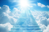 Fototapeta Na sufit - Stairway to heaven against blue sky