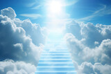 Fototapeta Na sufit - Stairway to heaven against blue sky