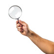 © ArshPixel Inc - Men hand holding a magnifying glass Isolated on transparent background.