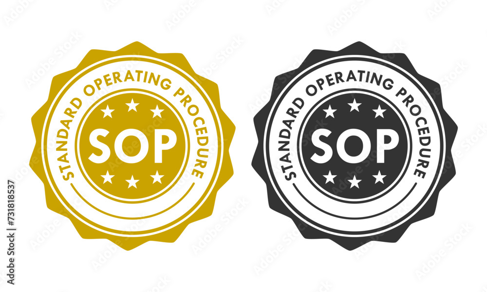 Sop Sticker Design SOP - Standar Operating Procedure design badge template illustration ...