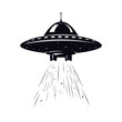 Silhouette flaying UFO black color only
