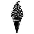 Silhouette ice cream black color only full body