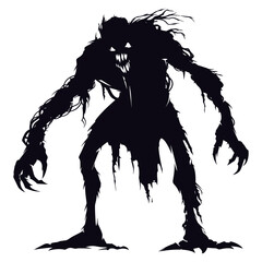 Wall Mural - Silhouette monster black color only full body