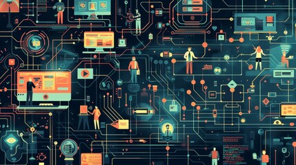 Poster - The computer's journey through time in a circuitry-infused timeline