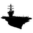 Silhouette Aircraft carrier top view black color only
