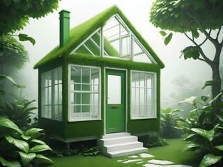  simple green house in the middle of nature 