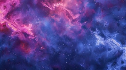 Colorful cosmic clouds and stars in a vibrant galaxy