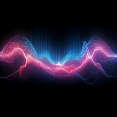 Wall Mural - abstract glowing waves lines background